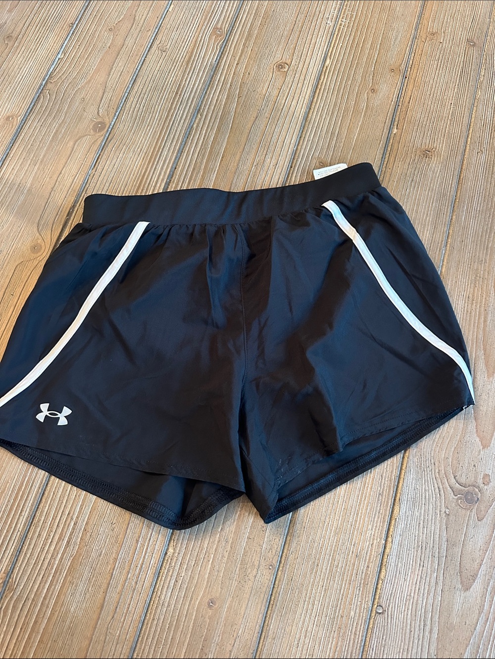 Under Armour Women's Black Shorts with White Piping